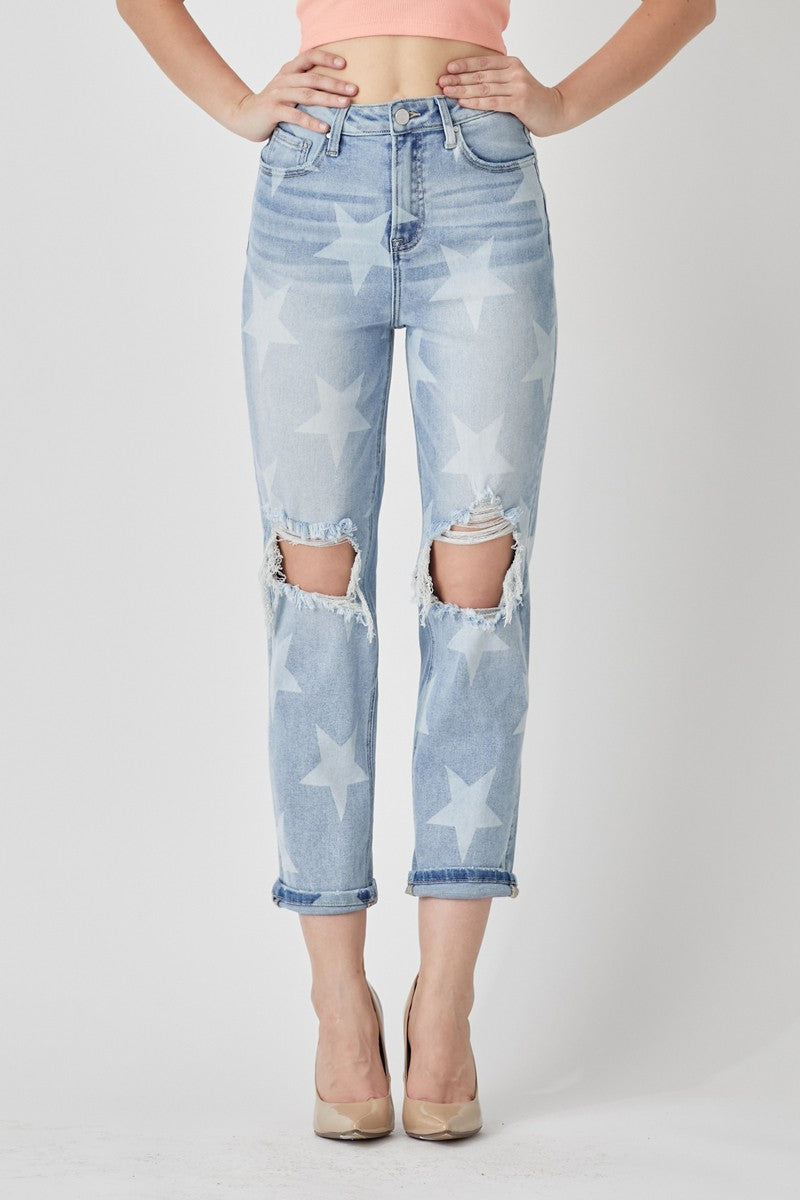 Risen Americana High Rise Boyfriend Jeans