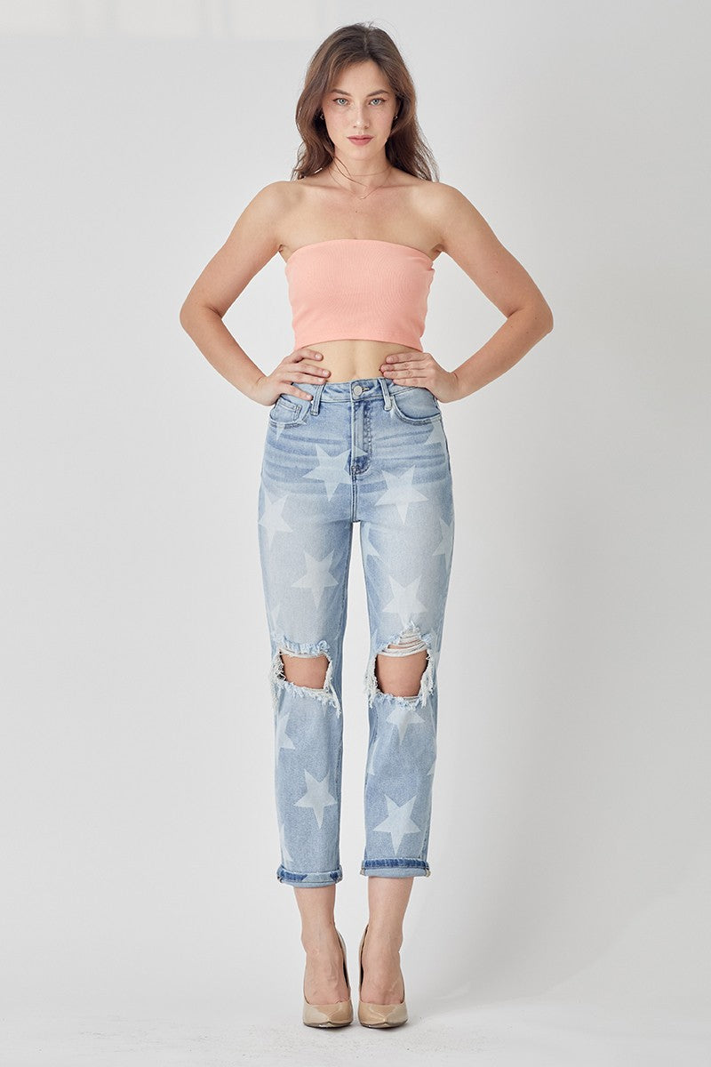 Risen Americana High Rise Boyfriend Jeans