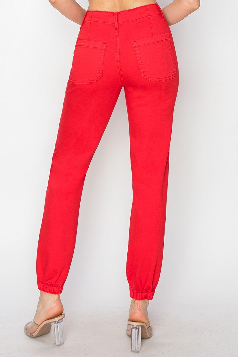 Risen Scarlet High Rise Cropped Jogger Pants