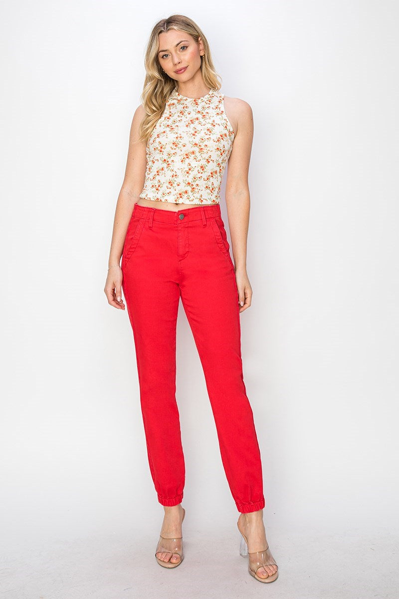 Risen Scarlet High Rise Cropped Jogger Pants