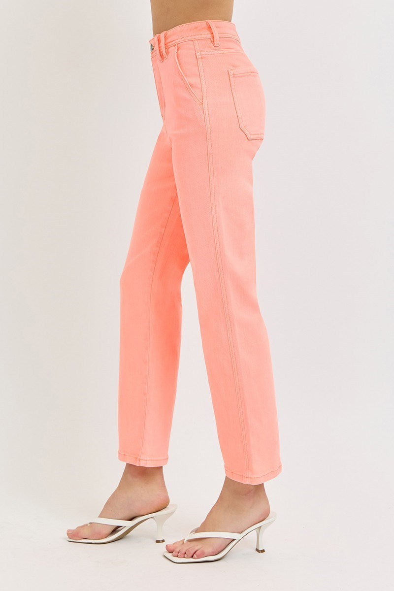 Risen Barbie High Rise Crop Straight Leg Denim