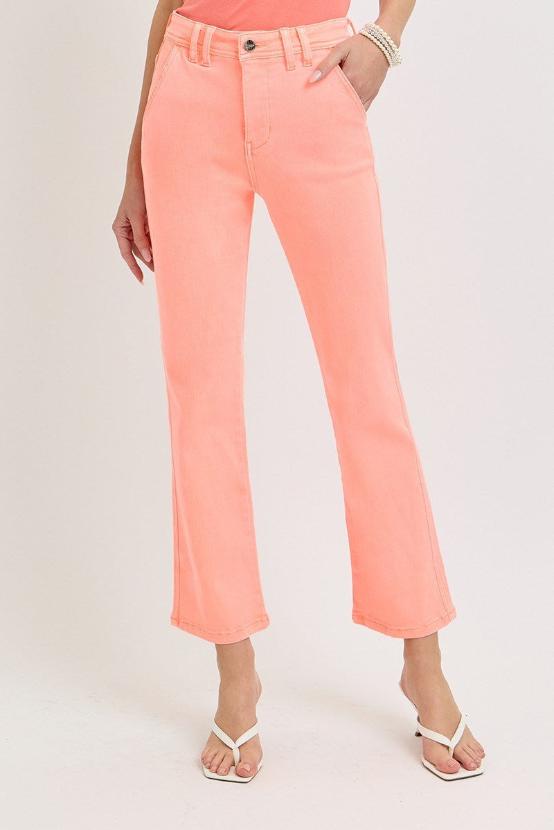 Risen Barbie High Rise Crop Straight Leg Denim