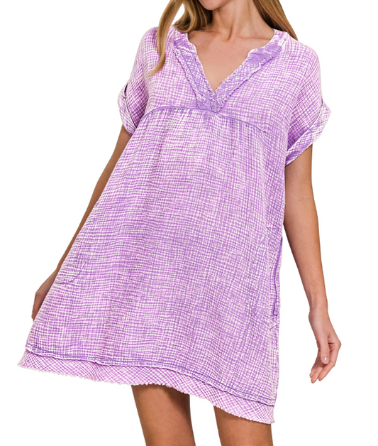Lavender Breeze Gauze Dress