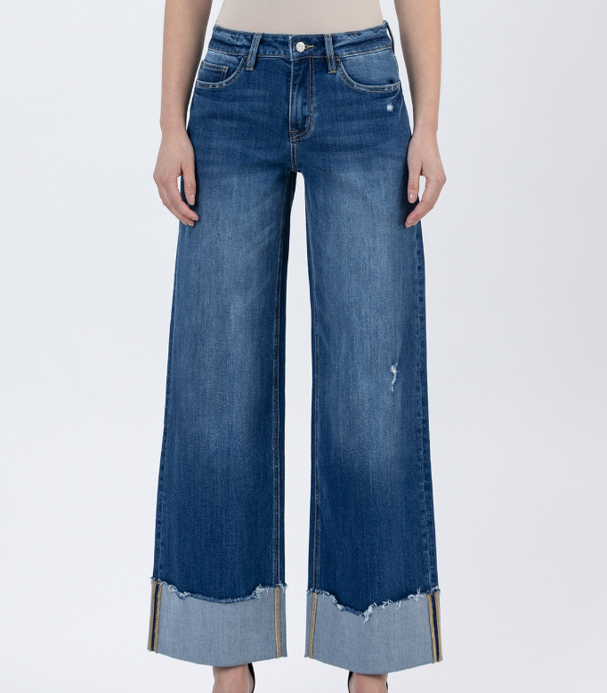 High Rise Cuffed Baggy Mom Jeans from Lovervet by Vervet