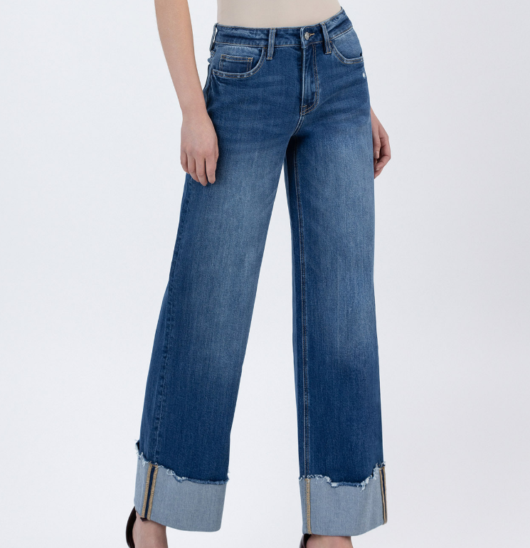 High Rise Cuffed Baggy Mom Jeans from Lovervet by Vervet