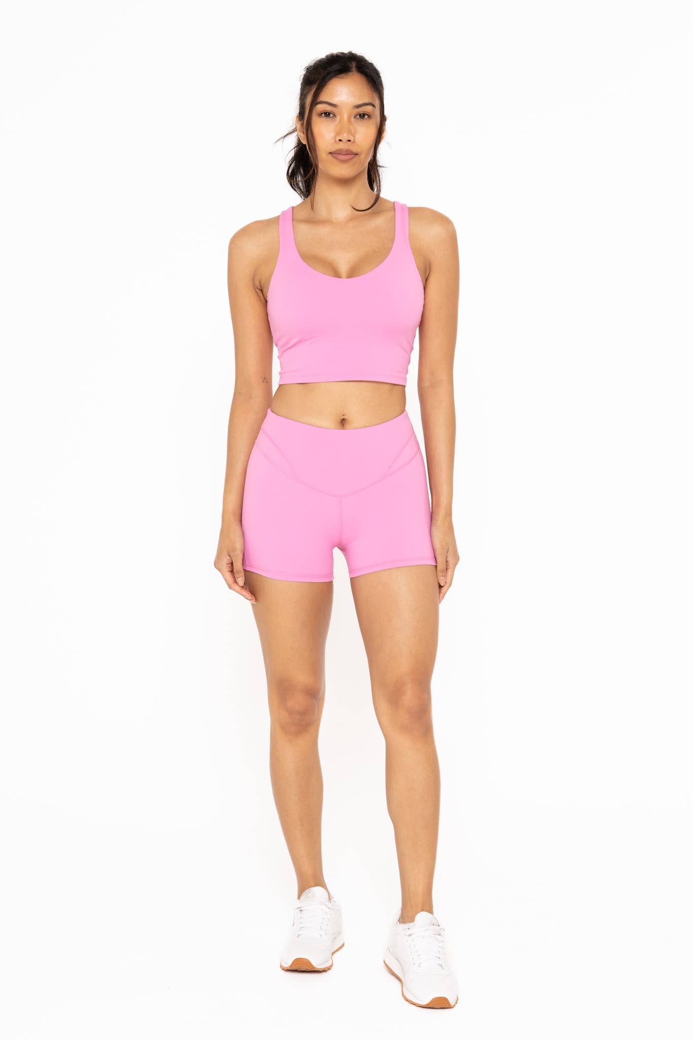 Contour Seam Biker Shorts in Pink