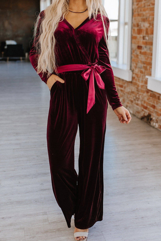 Finn Velvet Wide Leg Jumpsuit