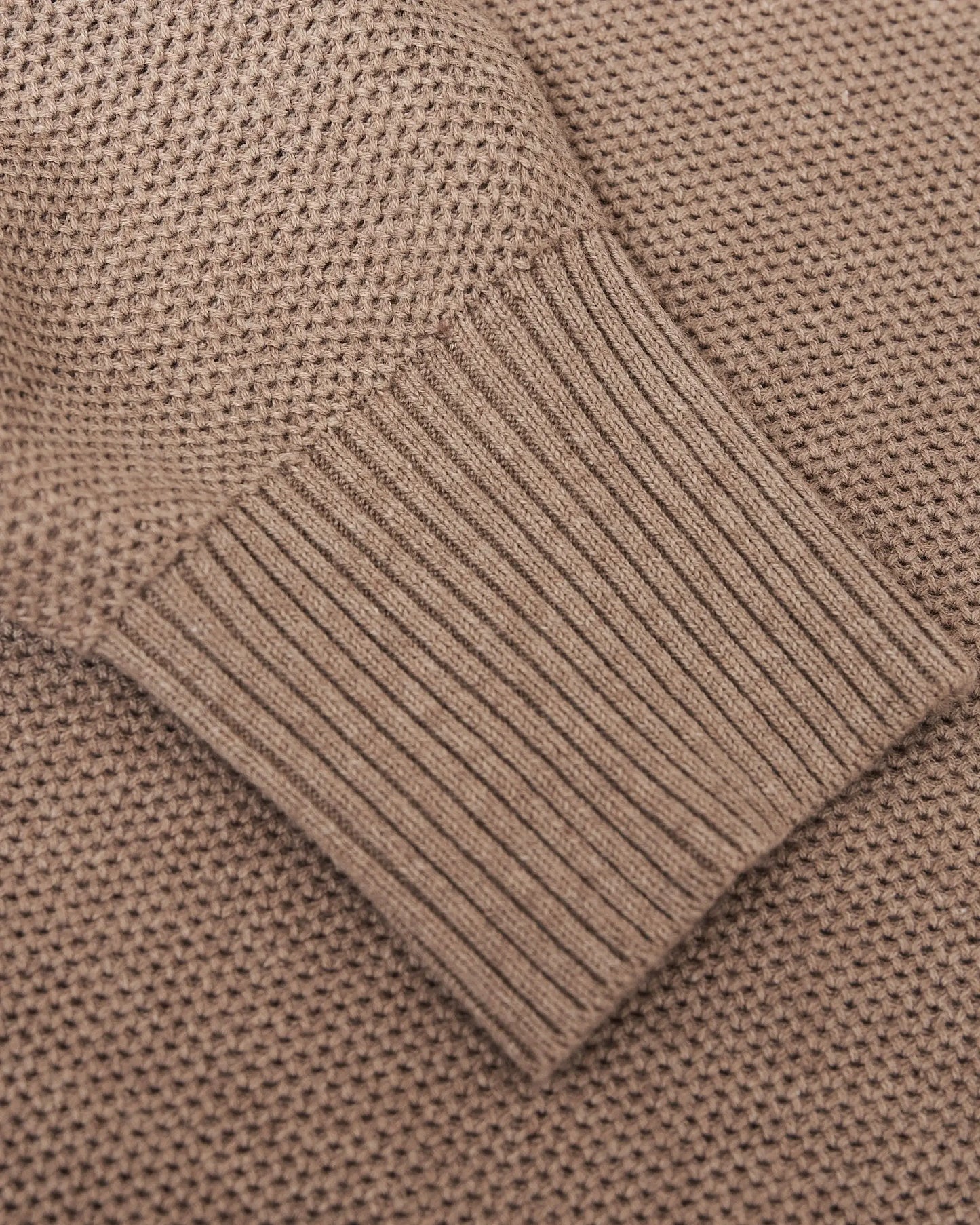 MEN'S Crew Sweater in Heather Camel Pique