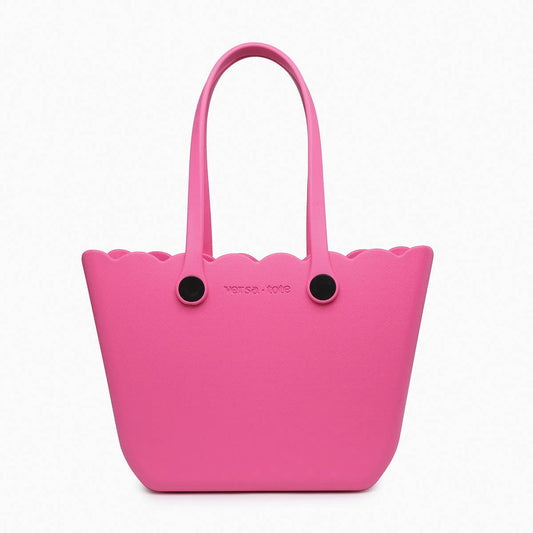 Rose Scalloped Versa Tote w/ Interchangeable Straps: Hot Pink