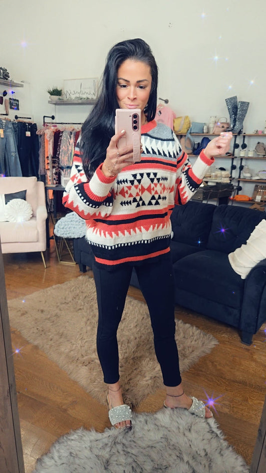 Aztec Print Holiday Sweater