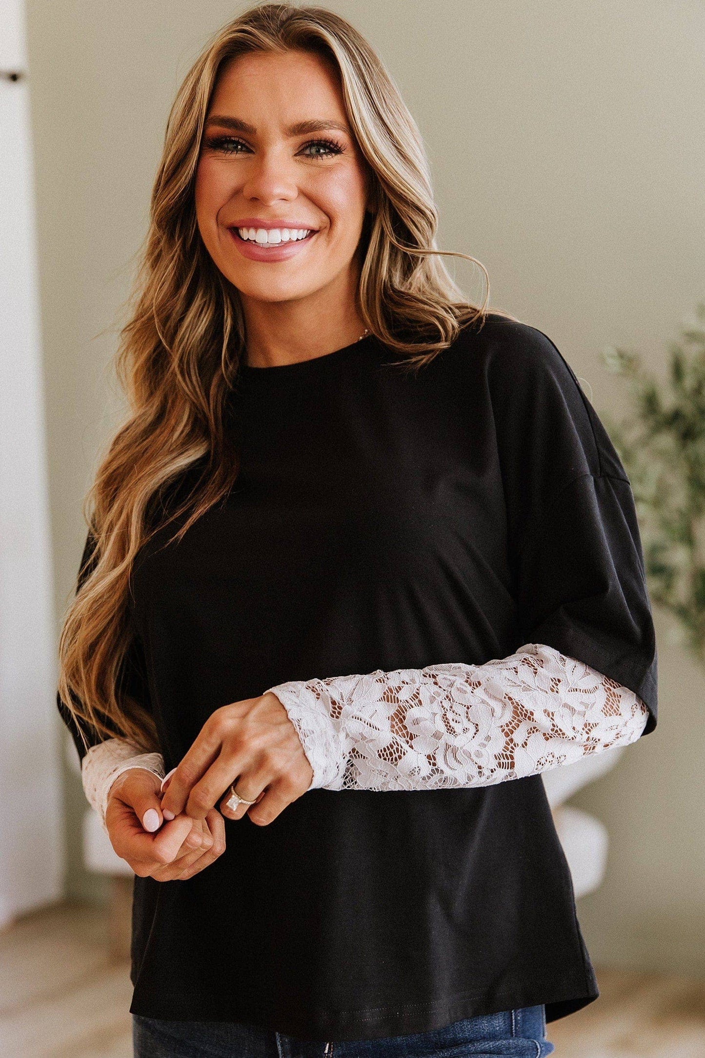 Mireille Lace Long Sleeve Top