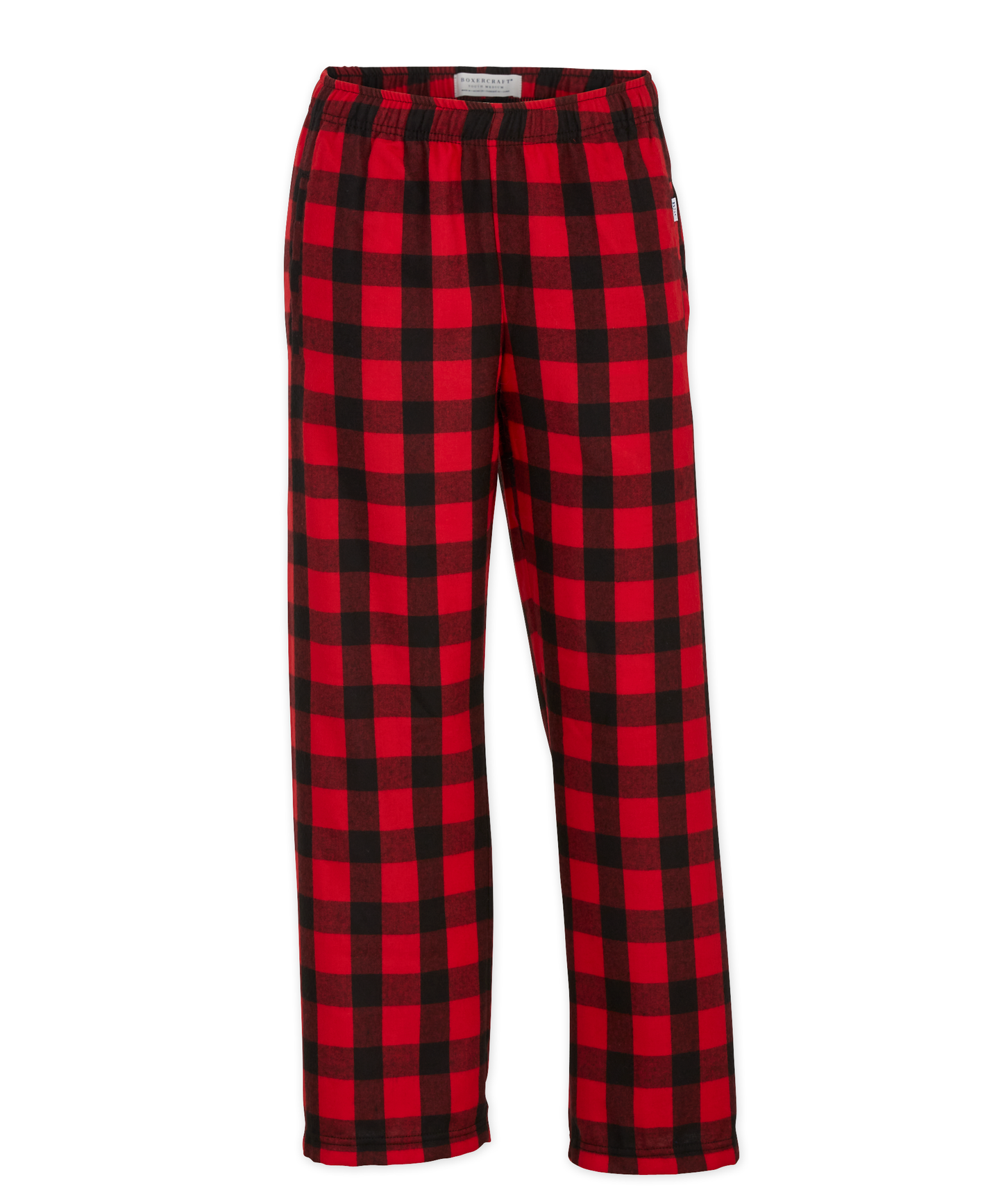 Youth Poly Flannel Pant: Red/Black Buffalo Plaid / YS