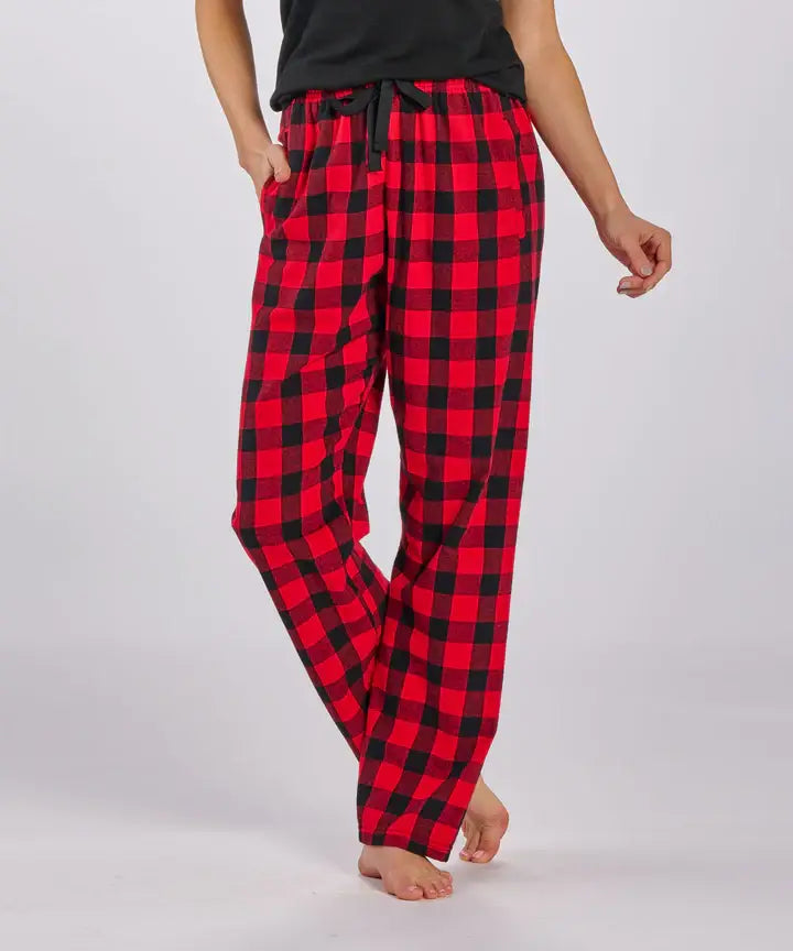 Haley Flannel Pant (Buffalo Collection): Red Black Buffalo / S