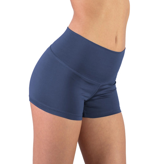 Navy High-Waisted Performance Shorts