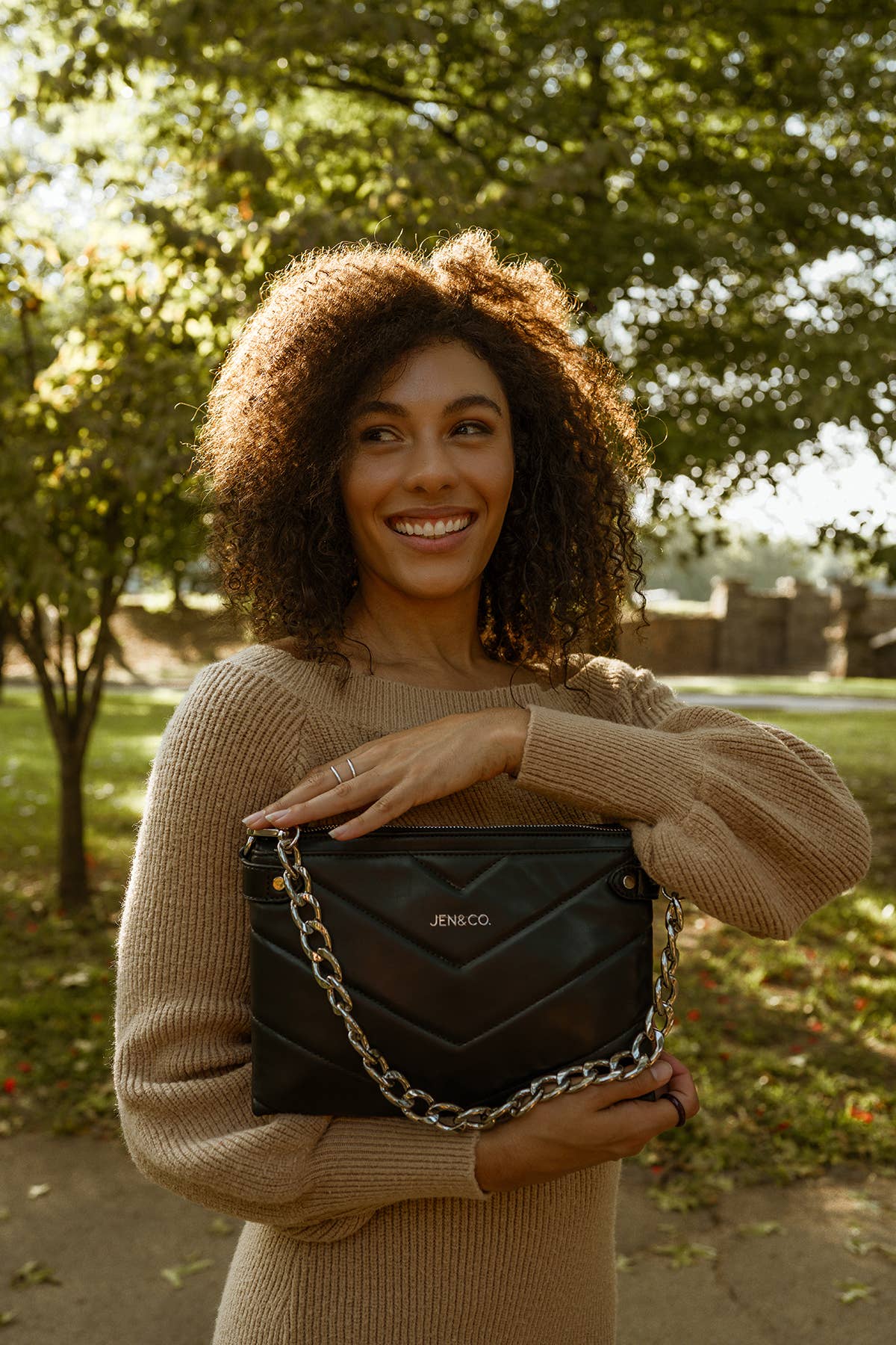 Britt Puffer Crossbody w/ Snaps: Gunmetal