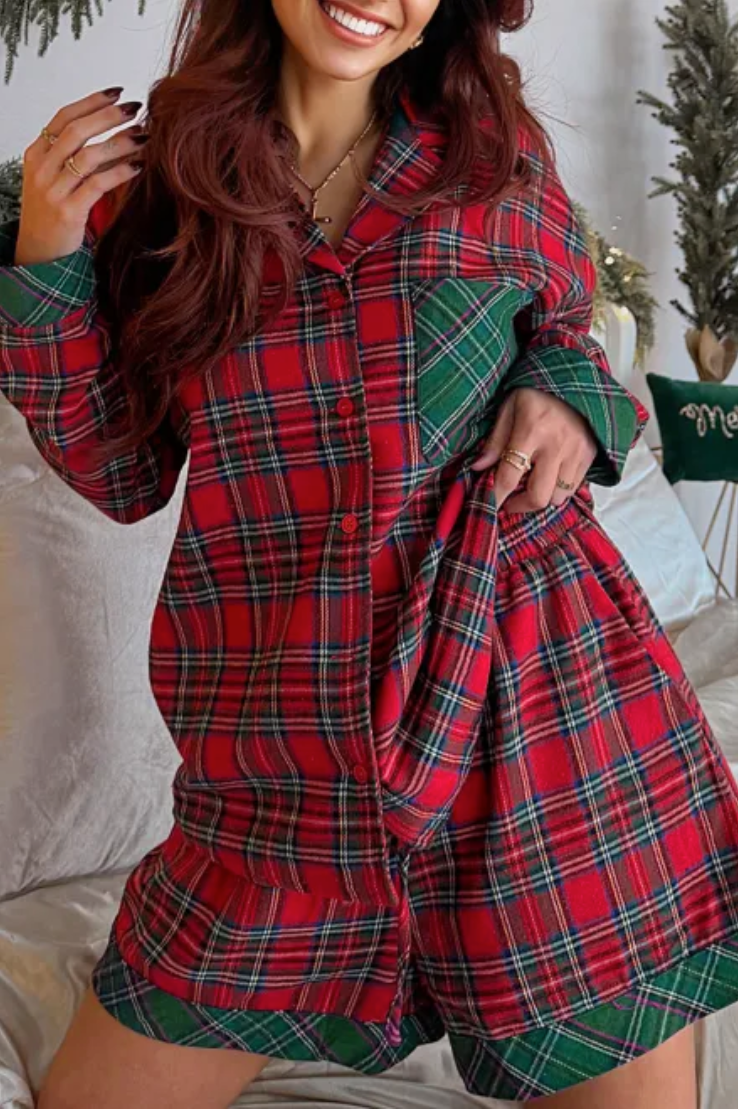 Diana Christmas Plaid Pajama Set - SALE