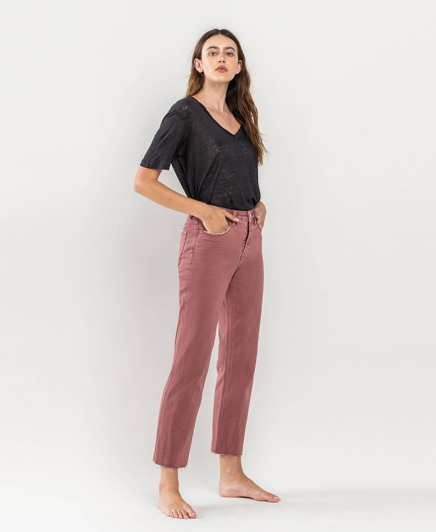 Tummy Control High Rise Crop Jeans from Lovervet by Vervet