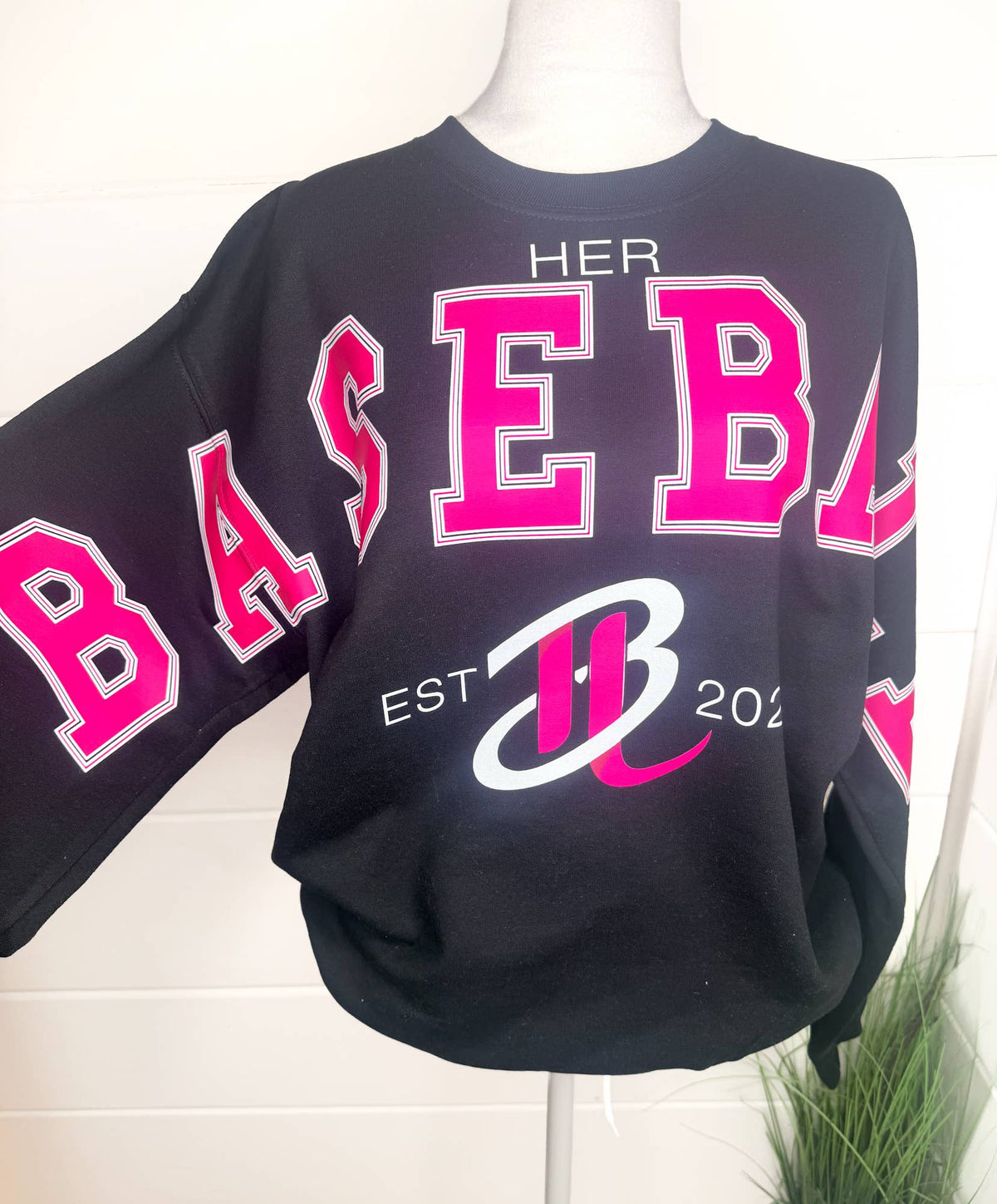 Oversized Mascot Sweater Team Sweatshirt School Spirit: Black / Unisex 3x