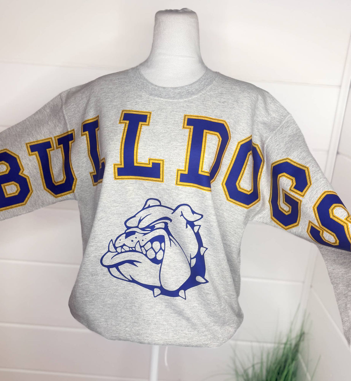 Oversized Mascot Sweater Team Sweatshirt School Spirit: Black / Unisex medium