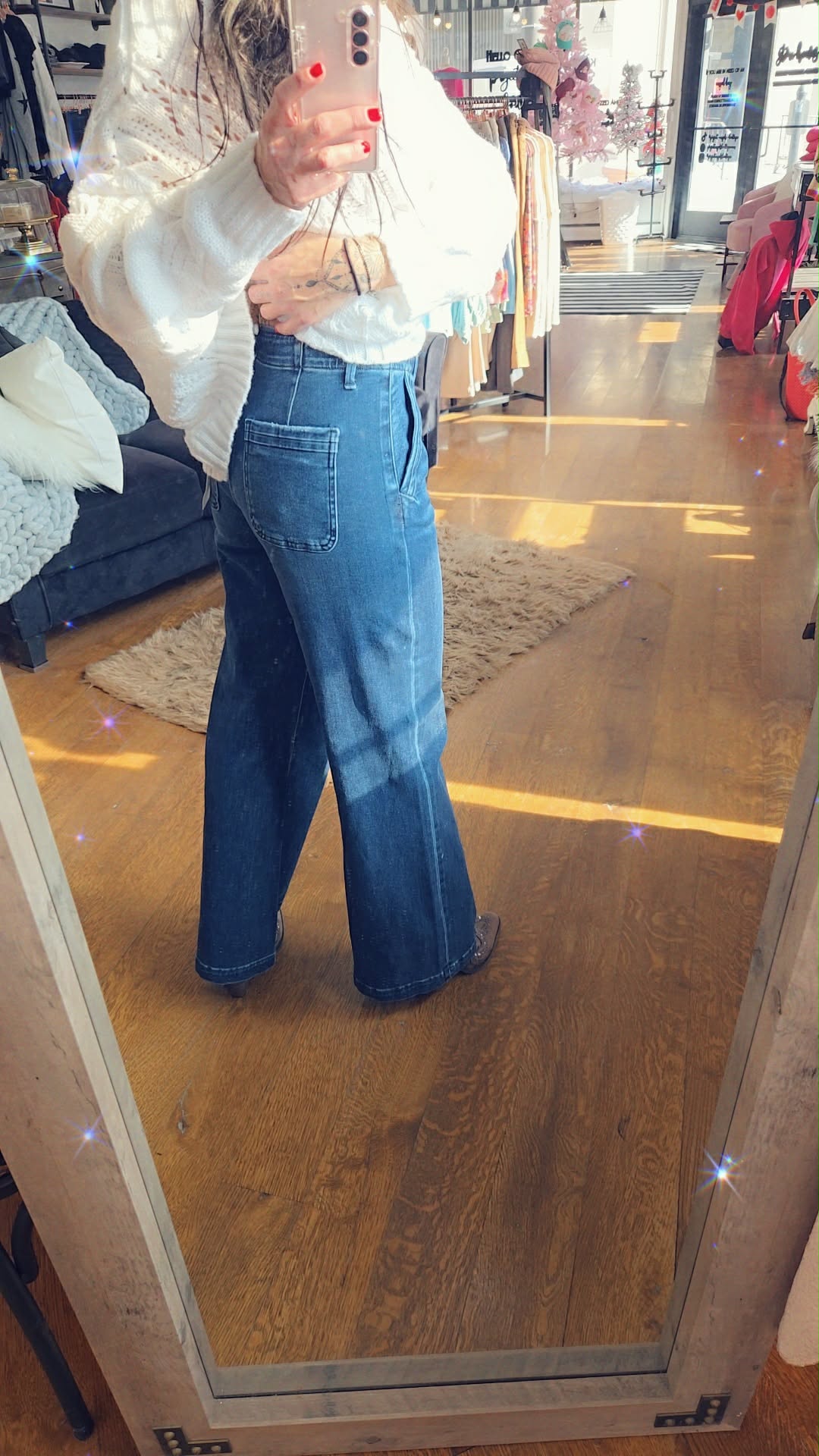 Risen High Rise Trouser Pocket Jeans