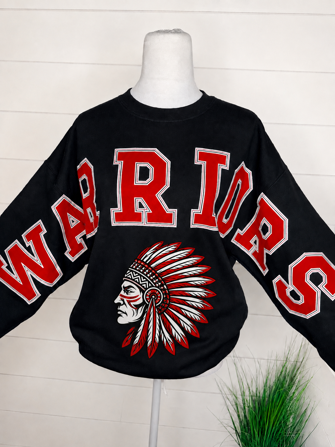 Oversized Mascot Sweater Team Sweatshirt School Spirit: Black / Unisex small