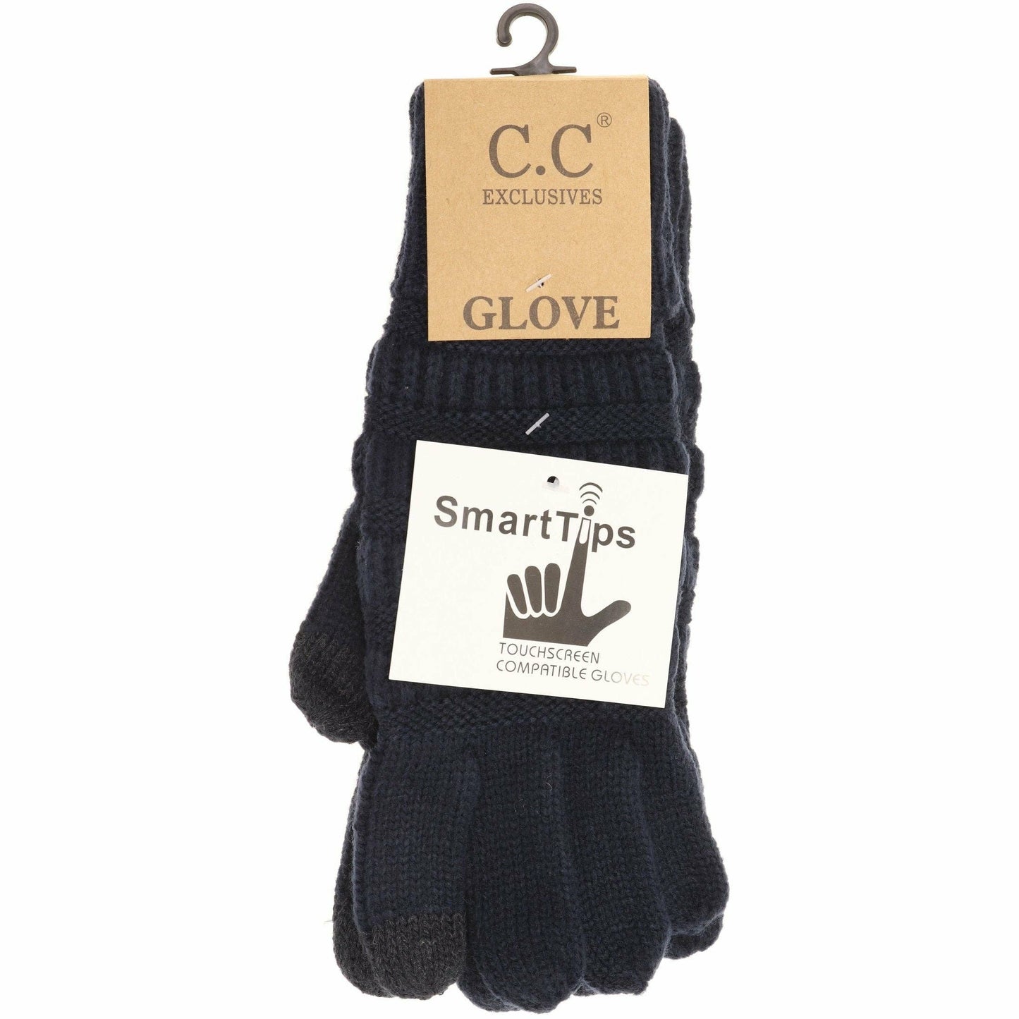 Solid Cable Knit CC Gloves : New Olive