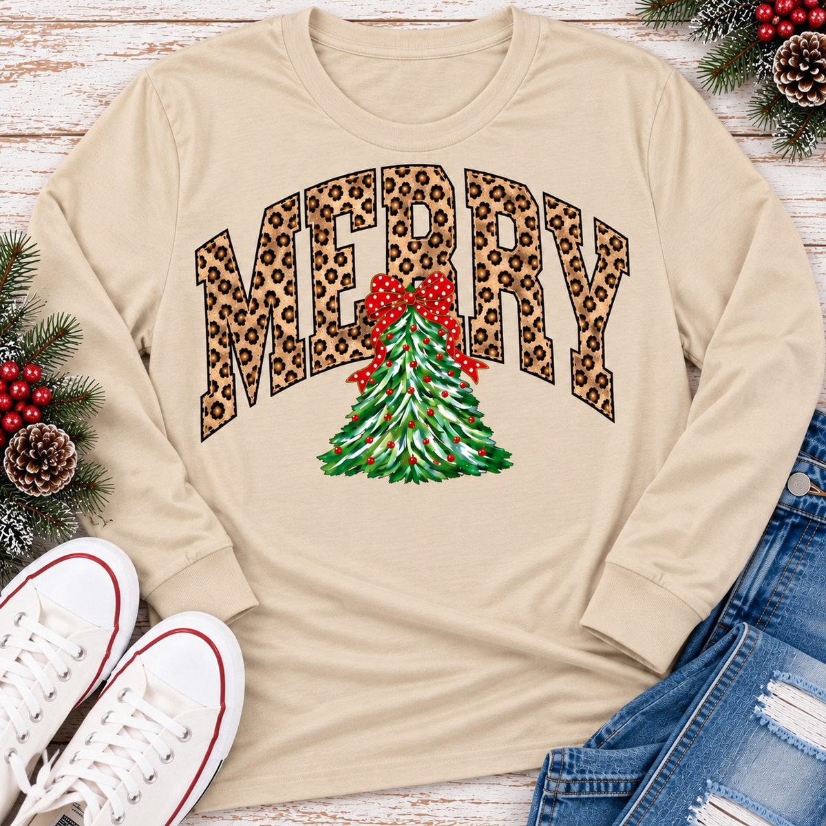 Merry Leopard Graphic Apparel