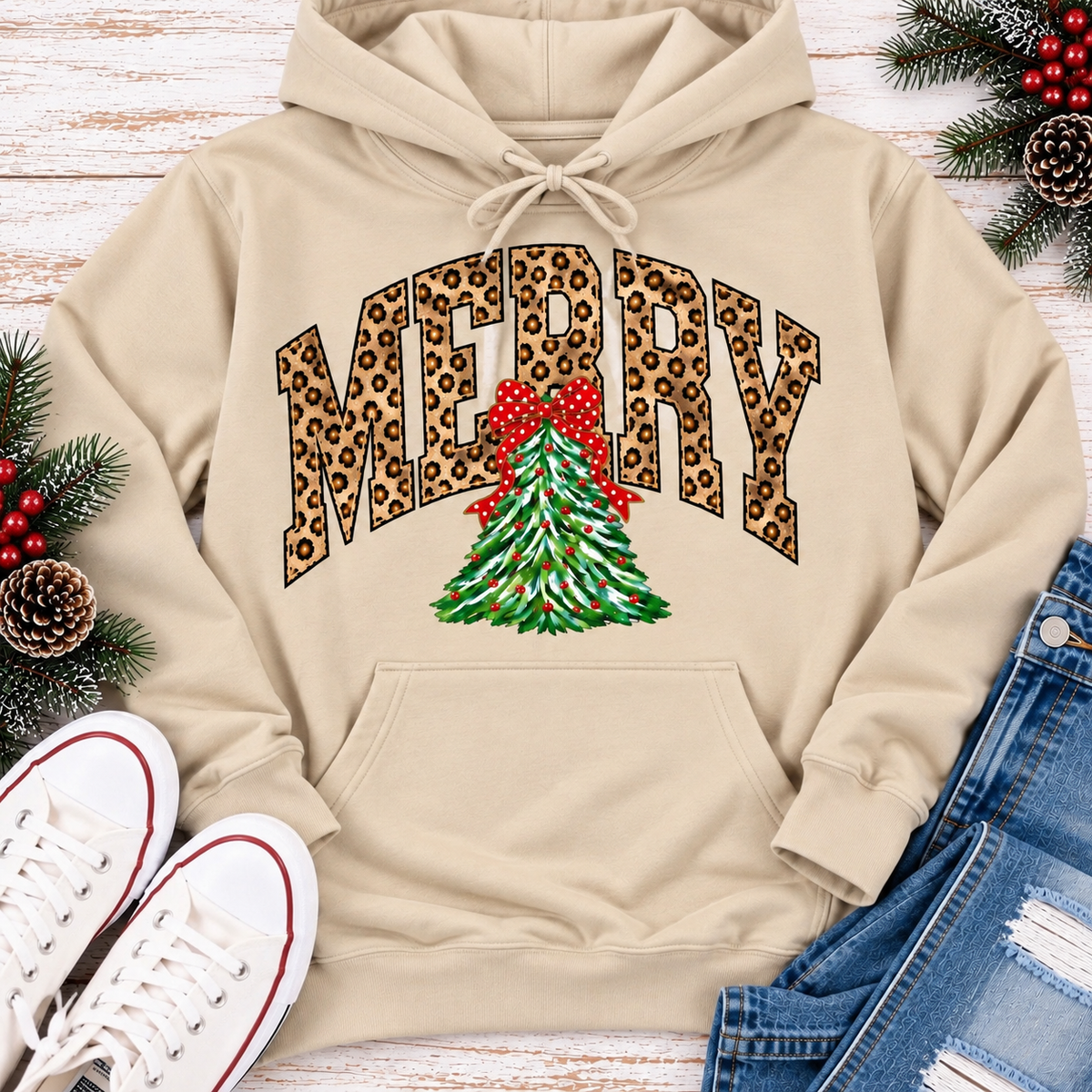 Merry Leopard Graphic Apparel