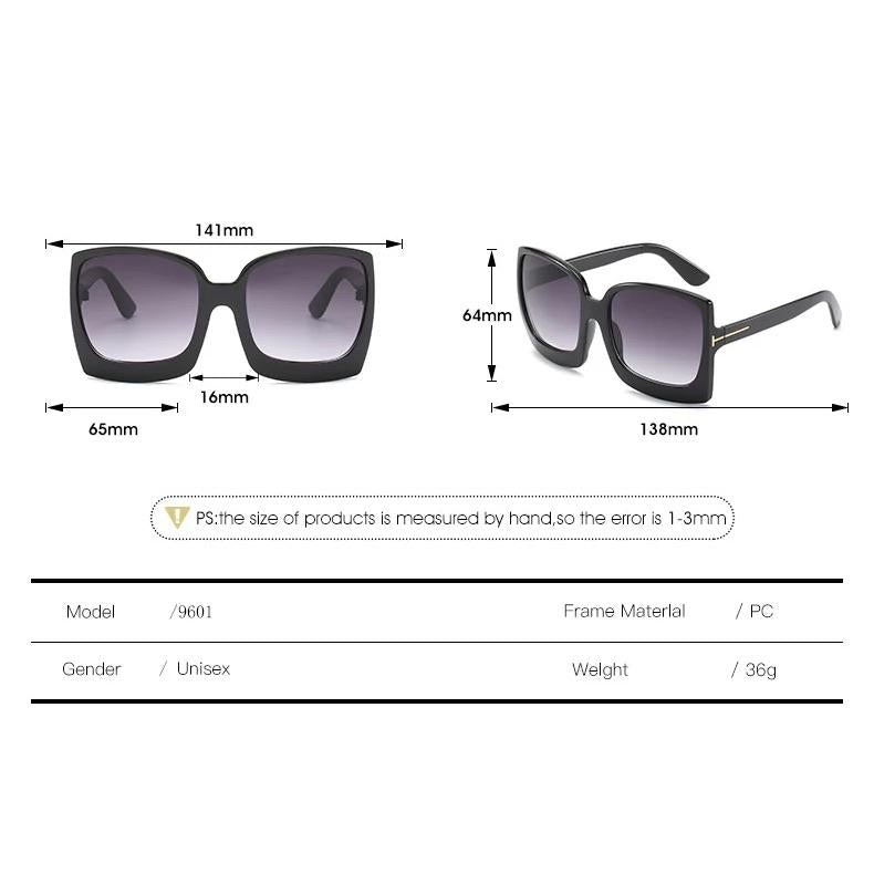 Black/Blue/ Pink Megan Oversized Gradient Sunglasses