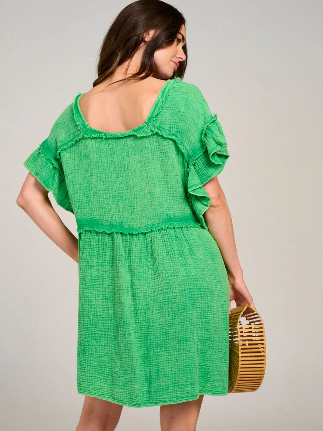 Emerald Isle Linen Babydoll Dress