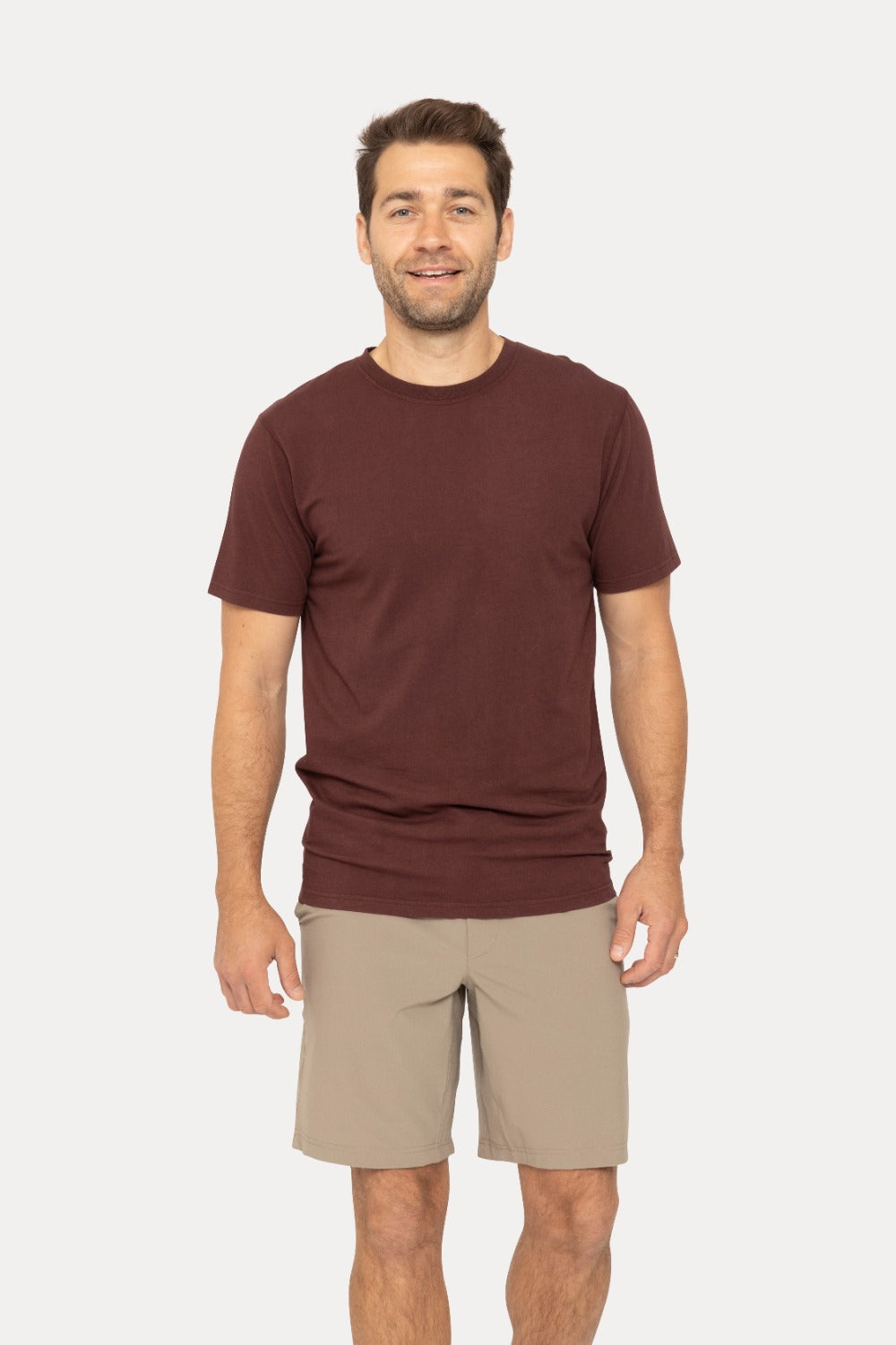 MEN'S - Pima Cotton and Spandex Premium Tee - Burgundy