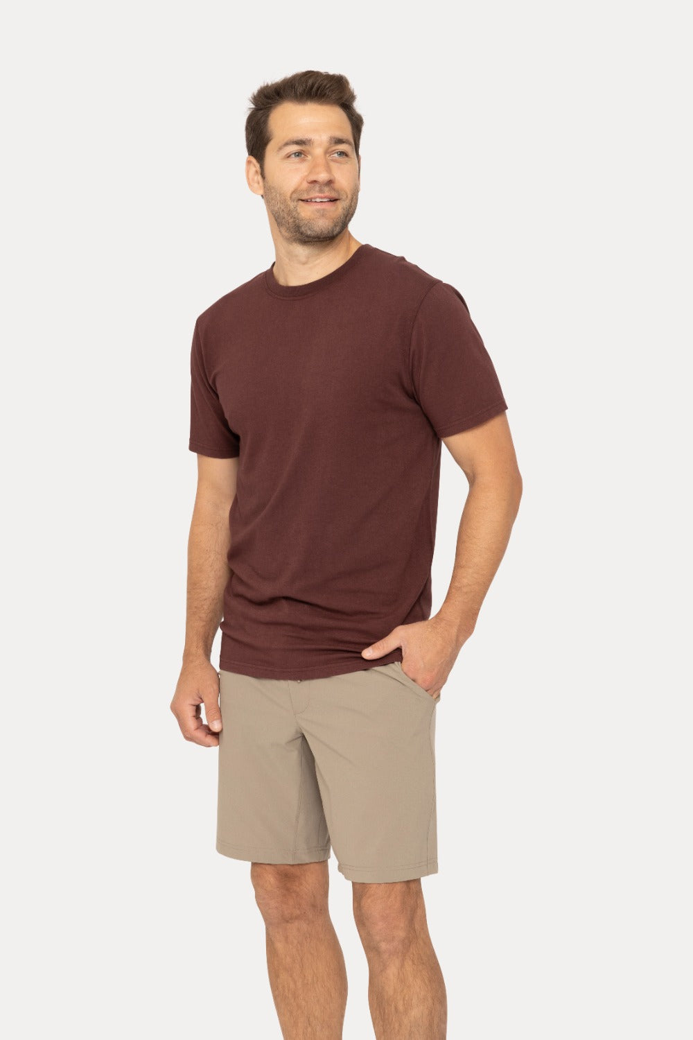 MEN'S - Pima Cotton and Spandex Premium Tee - Burgundy