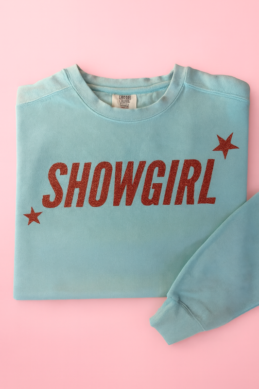 SHOWGIRL Comfort Colors Crew Neck Sweatshirt