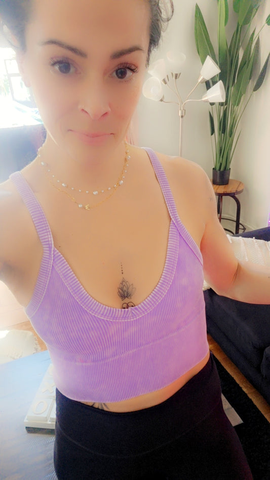 Ribbed Lavender Crop Top