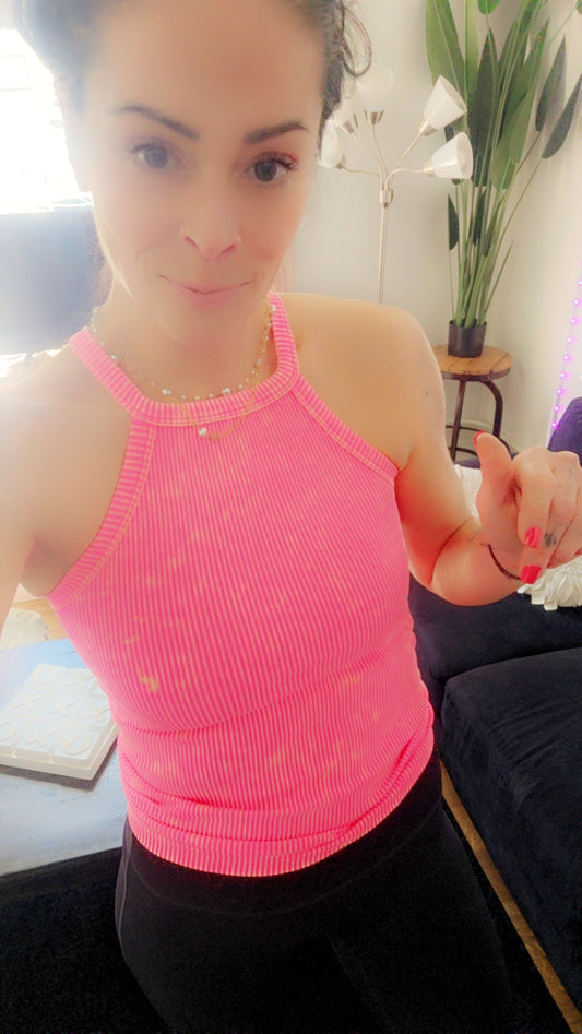 Hot Tropic Ribbed Halter Tank