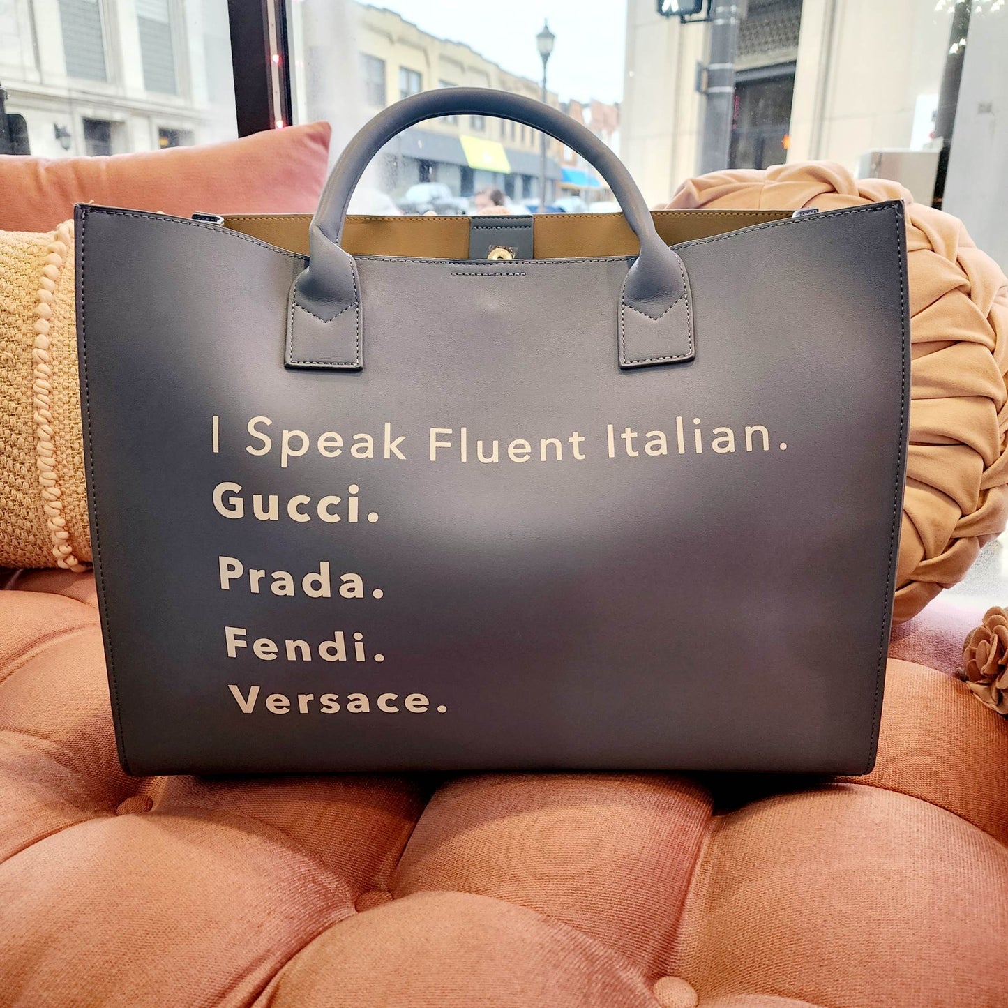 Speak Italian Tote Bag - Vegan Leather