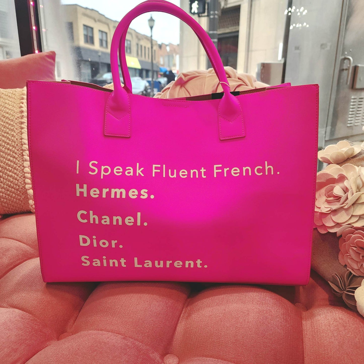 Speak French Tote Bag - Vegan Leather