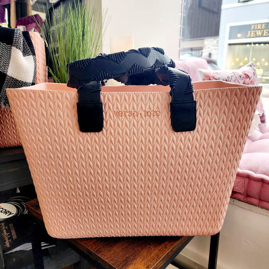 Carrie All Textured Versa Tote - Blush & Black