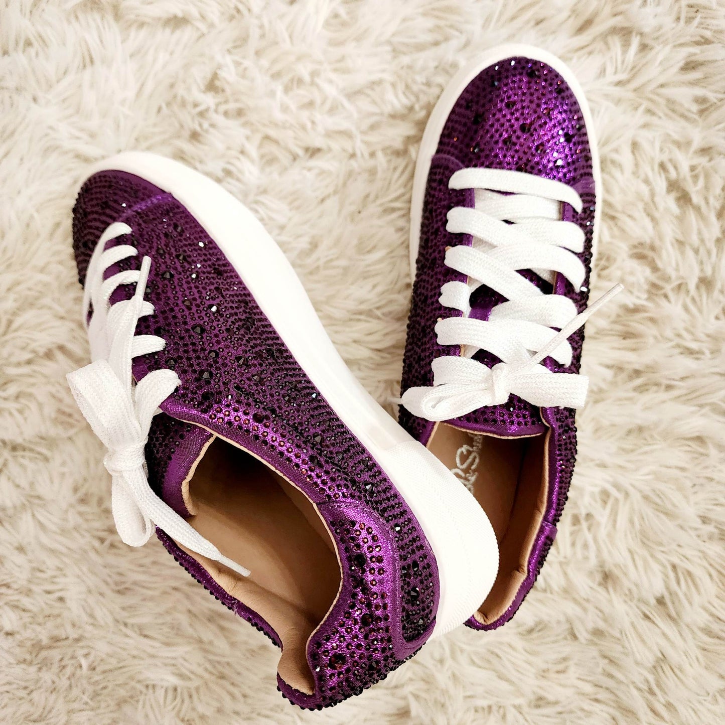 Donny's Gem Purple Rhinestone Sneakers - La Sheelah - SALE