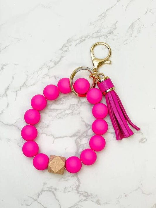 Silicone Beaded Key Ring Bracelets