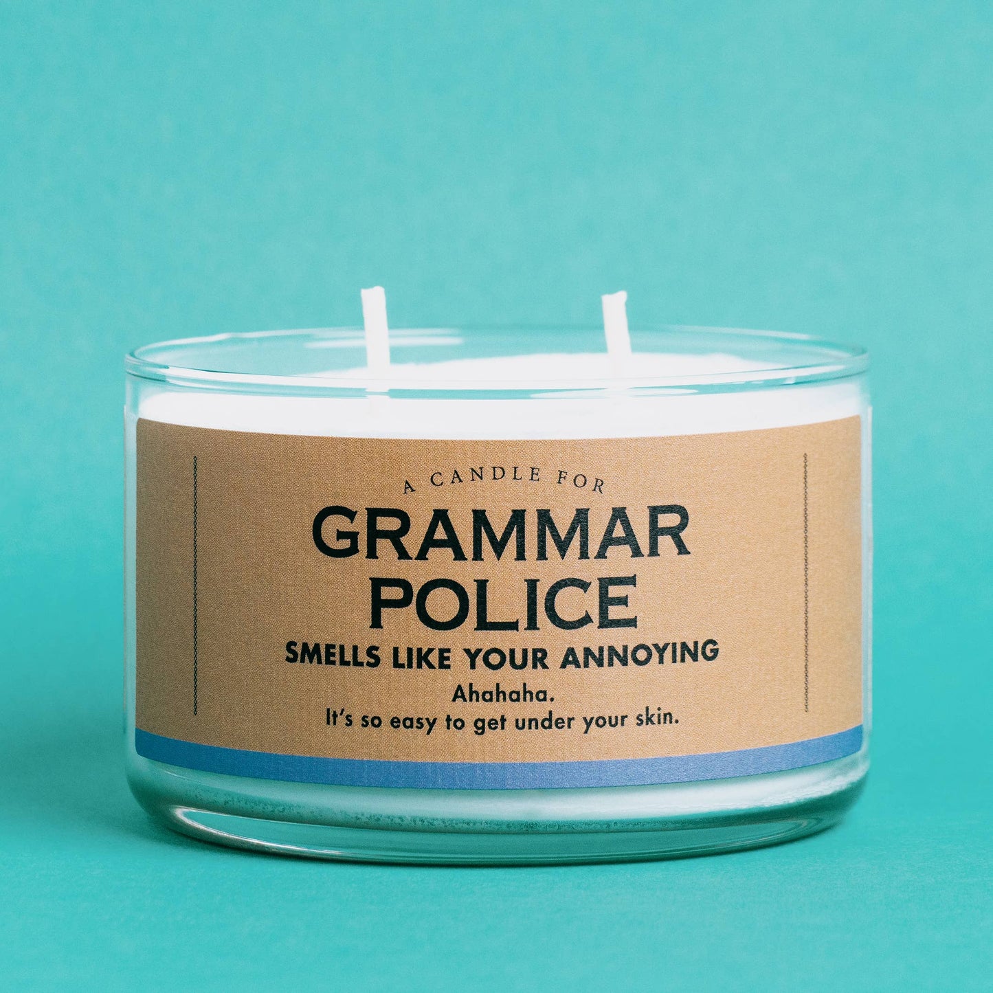 Whiskey River Soap Company Grammar Police Soy Candle