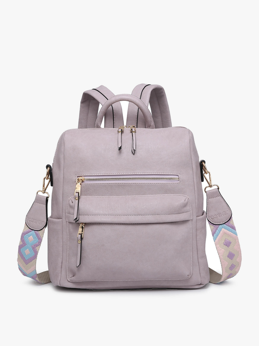 Amelia Convertible Backpack w/ Guitar Strap: Dusty Lavender