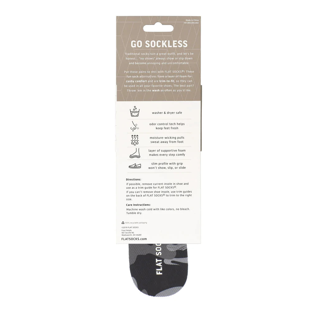 Black Camo Flat Socks - Small