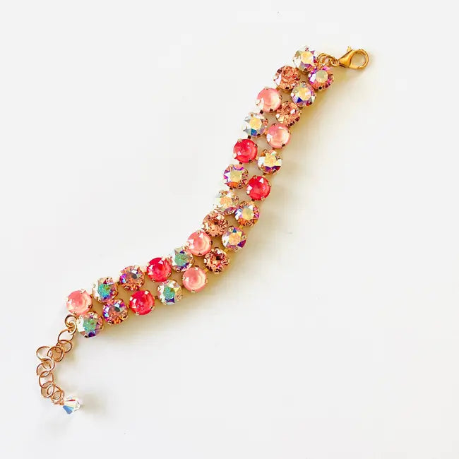 Kara Marie Jewelry -8mm Double Diamonds Bracelet in Ultra Pink Hues